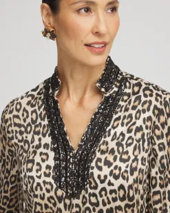 Clearance Embellished Mixed Animal Print Kurta Top Tops | Blouses & Shirts