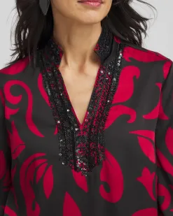 Cheap Embellished Neck Kurta Top Tops