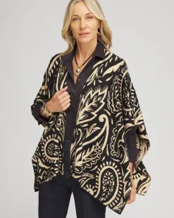 Hot Embellished Paisley Sweater Ruana Tops | Ponchos & Ruanas