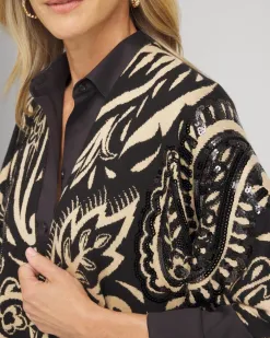 Hot Embellished Paisley Sweater Ruana Tops | Ponchos & Ruanas