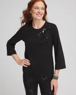 Hot Embellished Ponte Top Tops
