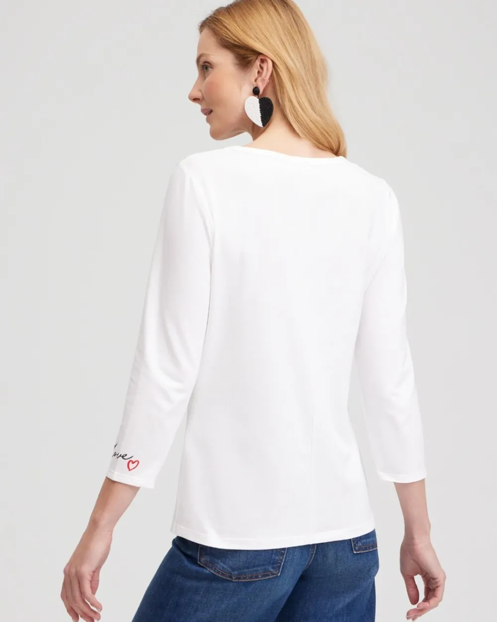 Fashion Embroidered Love Note Tee Tops
