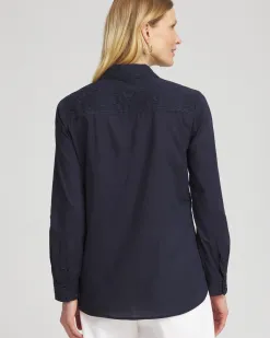 Best Embroidered Roll Tab Tunic Tops