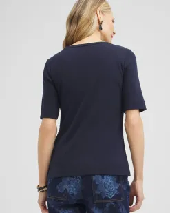 Flash Sale Everyday Elbow Sleeve Tee Tops