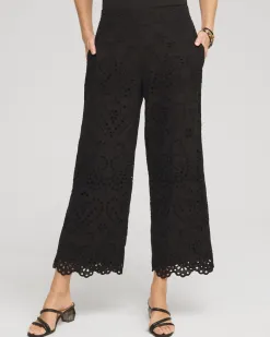 Shop Eyelet Lace Cropped Pants Pants