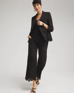 Shop Eyelet Lace Cropped Pants Pants