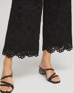 Shop Eyelet Lace Cropped Pants Pants