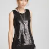 Hot Faux-Feather Sequin Tank Tops