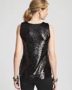 Hot Faux-Feather Sequin Tank Tops