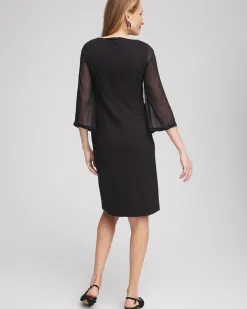 Sale Feather Cuff Sleeve Dress Dresses