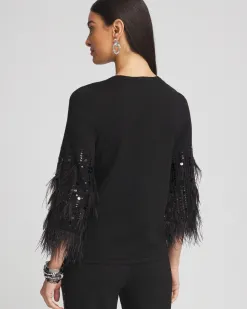 Cheap Feather Sequin Pullover Sweater Sweaters | Matching Sets