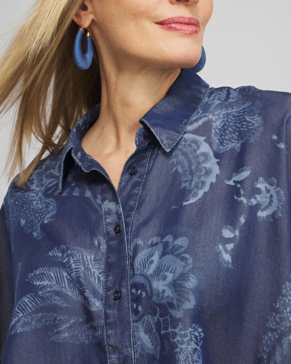 Clearance Floral Button Front Poncho Tops