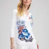 Store Floral Everyday 3/4 Sleeve Tee Tops