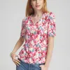 Online Floral Everyday V-neck Tee Tops