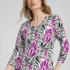 Hot Floral Print 3/4 Sleeve Perfect Tee Tops
