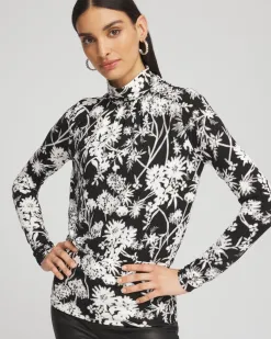 Flash Sale Floral Print Banded Hem Top Tops