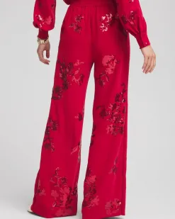 Fashion Floral Sequin Wide Leg Pants Pants | Matching Sets