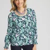 Shop Floral Smocked Cuff Tee Tops