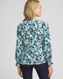 Shop Floral Smocked Cuff Tee Tops