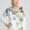 Shop Floral Smocked Sleeve Tee Tops