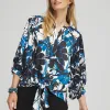 Store Floral Tie-Front Blouse Tops