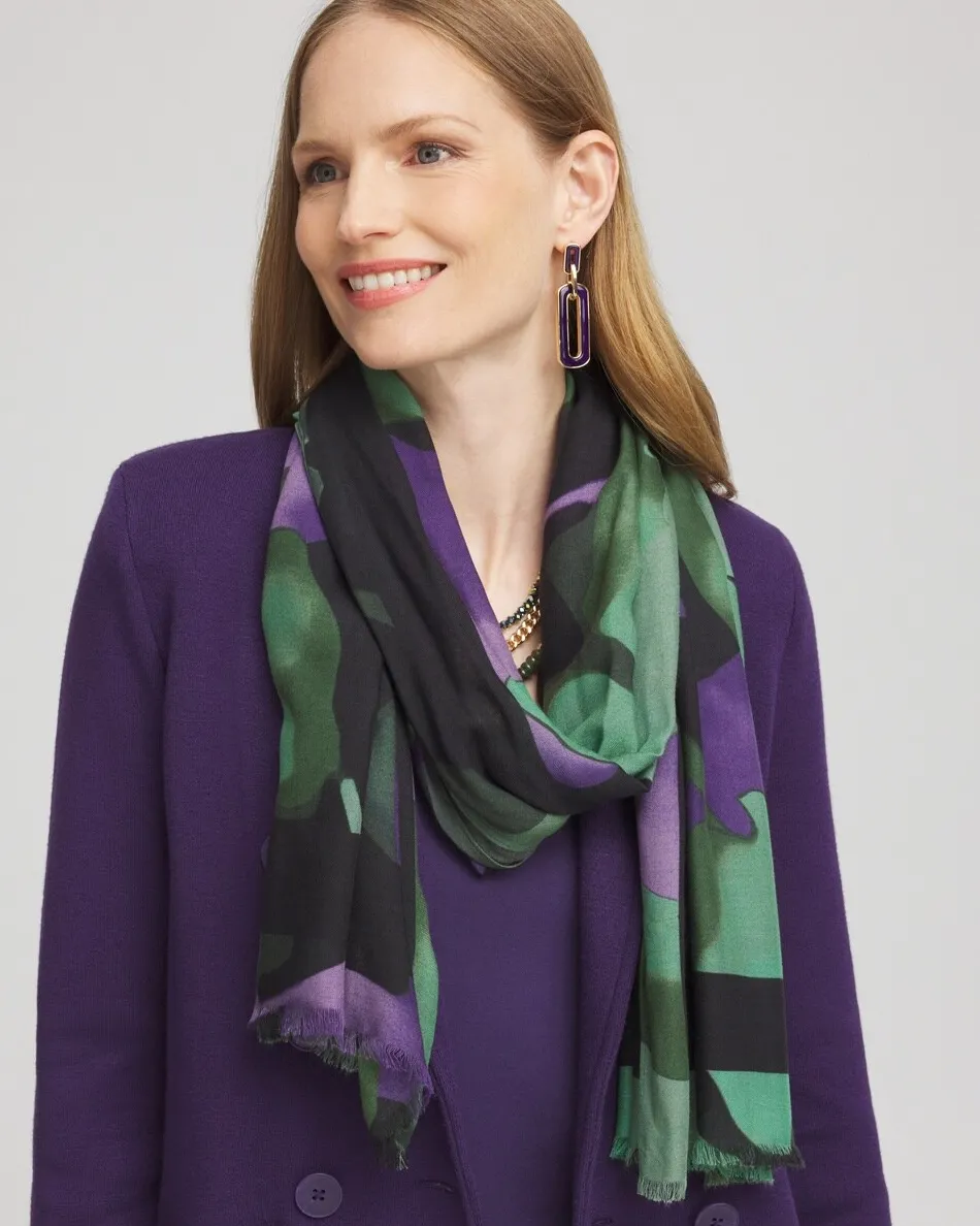 Online Floral Watercolor Oblong Scarf Scarves