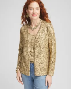 Best Sale Foil Print Long-sleeve Cardigan Sweaters | Matching Sets