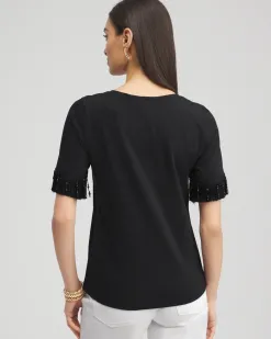 Store Fringe Trim Top Tops