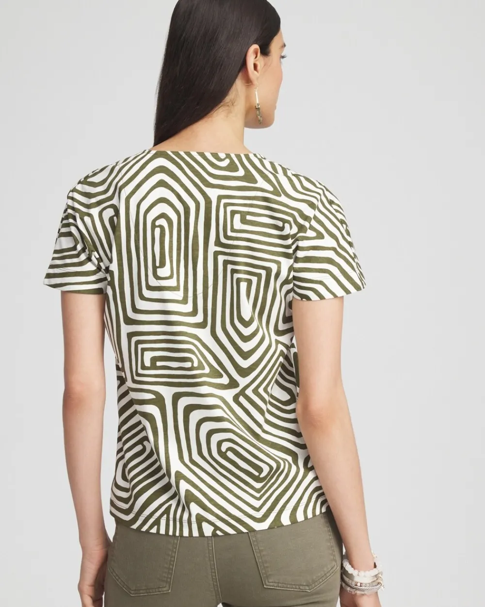 New Geo Tuck Detail Tee Tops
