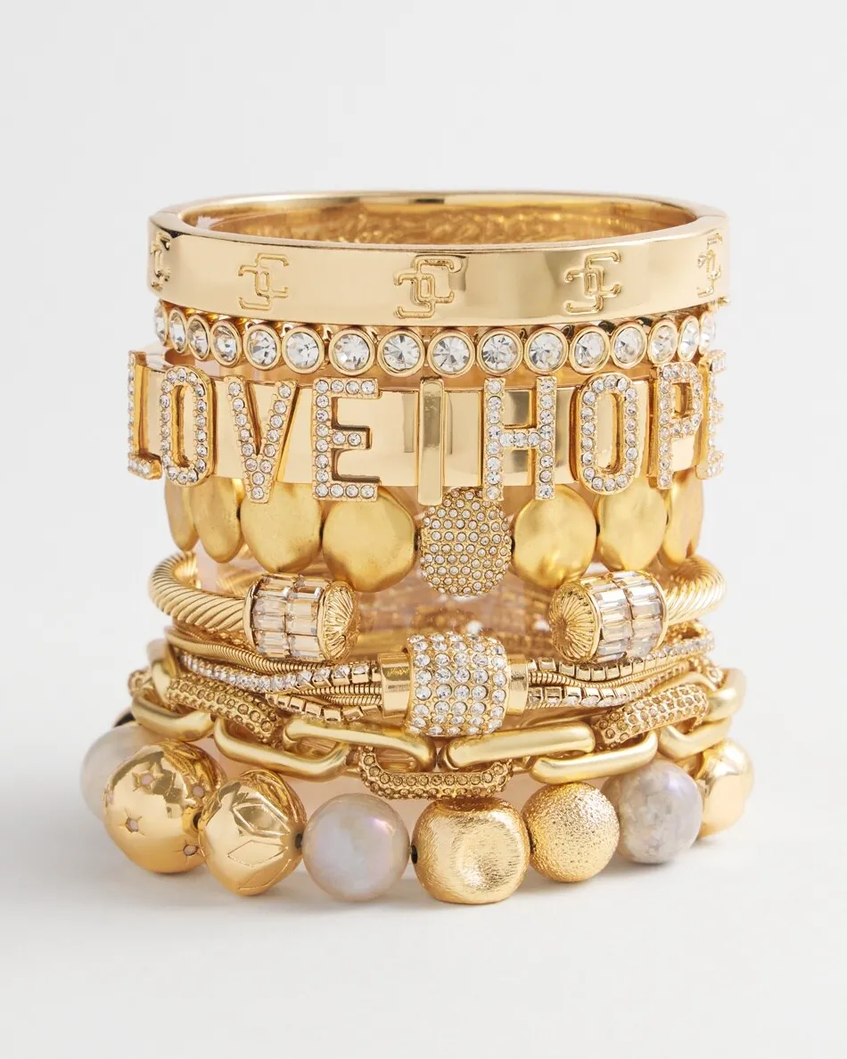 Store Tone Pavé Beaded Bracelet Bracelets | Everyday Jewelry