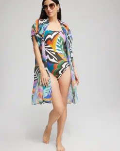 Clearance Gottex Print Square Neck One Piece Swimsuit Swim