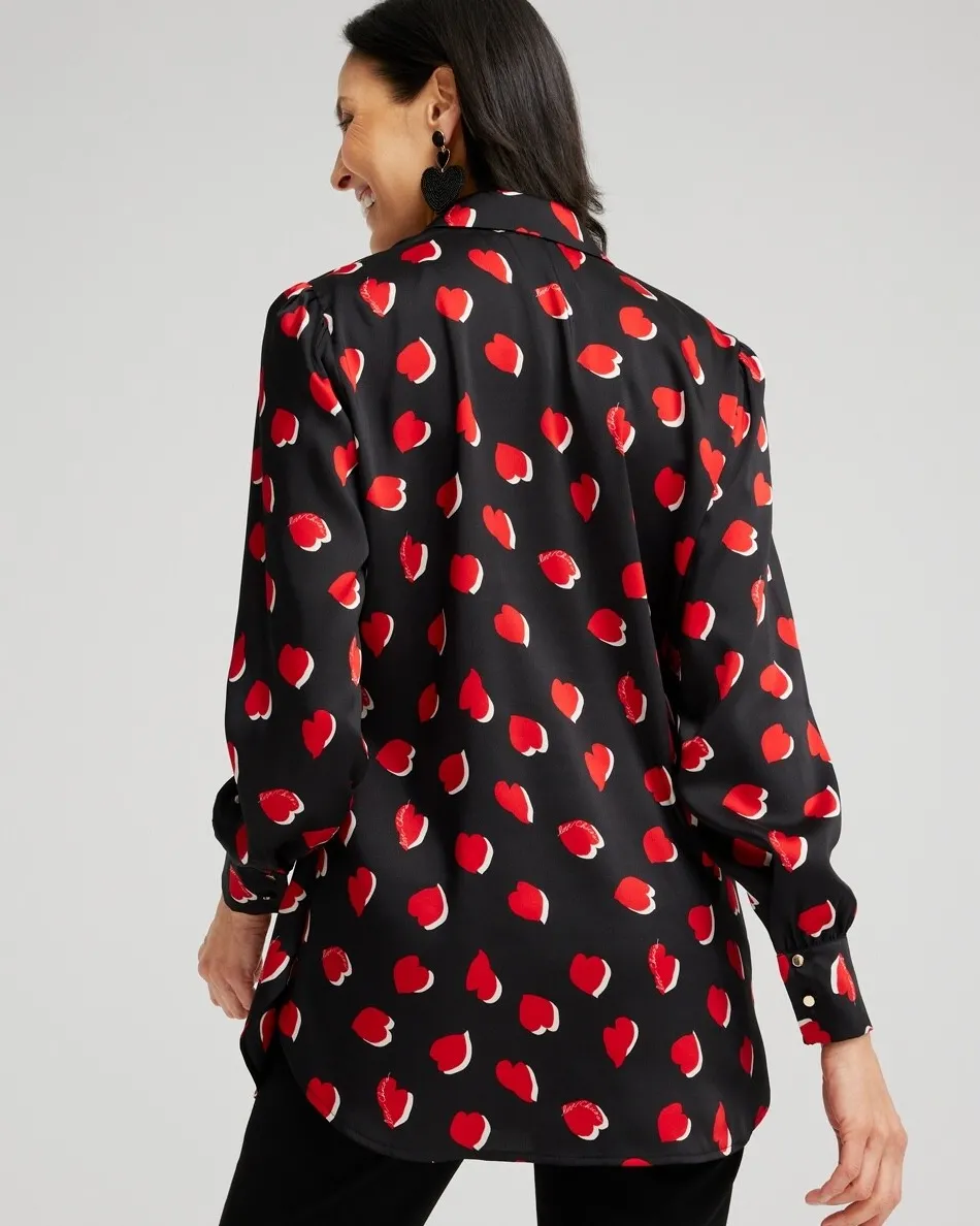 Shop Heart Print Tunic Tops