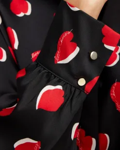 Shop Heart Print Tunic Tops
