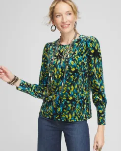 Sale Ikat Velvet Long Sleeve Tee Tops | Tees