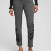 Sale Juliet Flocked Menswear Ankle Pants Pants