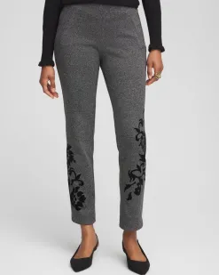 Sale Juliet Flocked Menswear Ankle Pants Pants