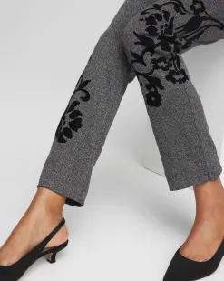 Sale Juliet Flocked Menswear Ankle Pants Pants