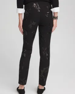 Hot Juliet Floral Sequin Ankle Pants Pants