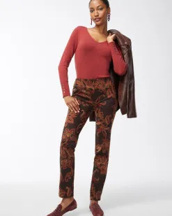 New Juliet Ponte Floral Ankle Pants Pants