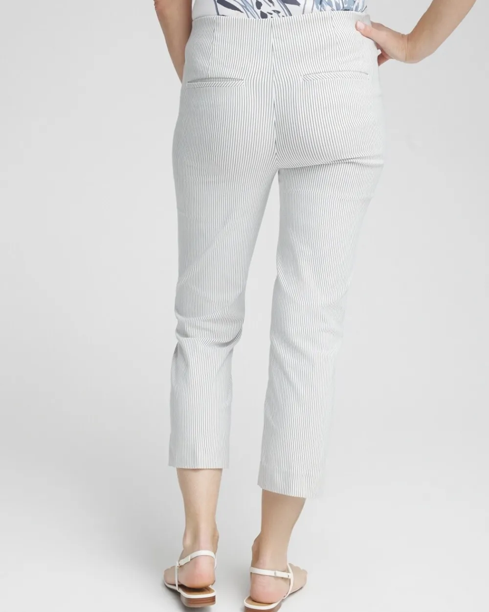 Sale Juliet Stripe Straight Cropped Pants Pants
