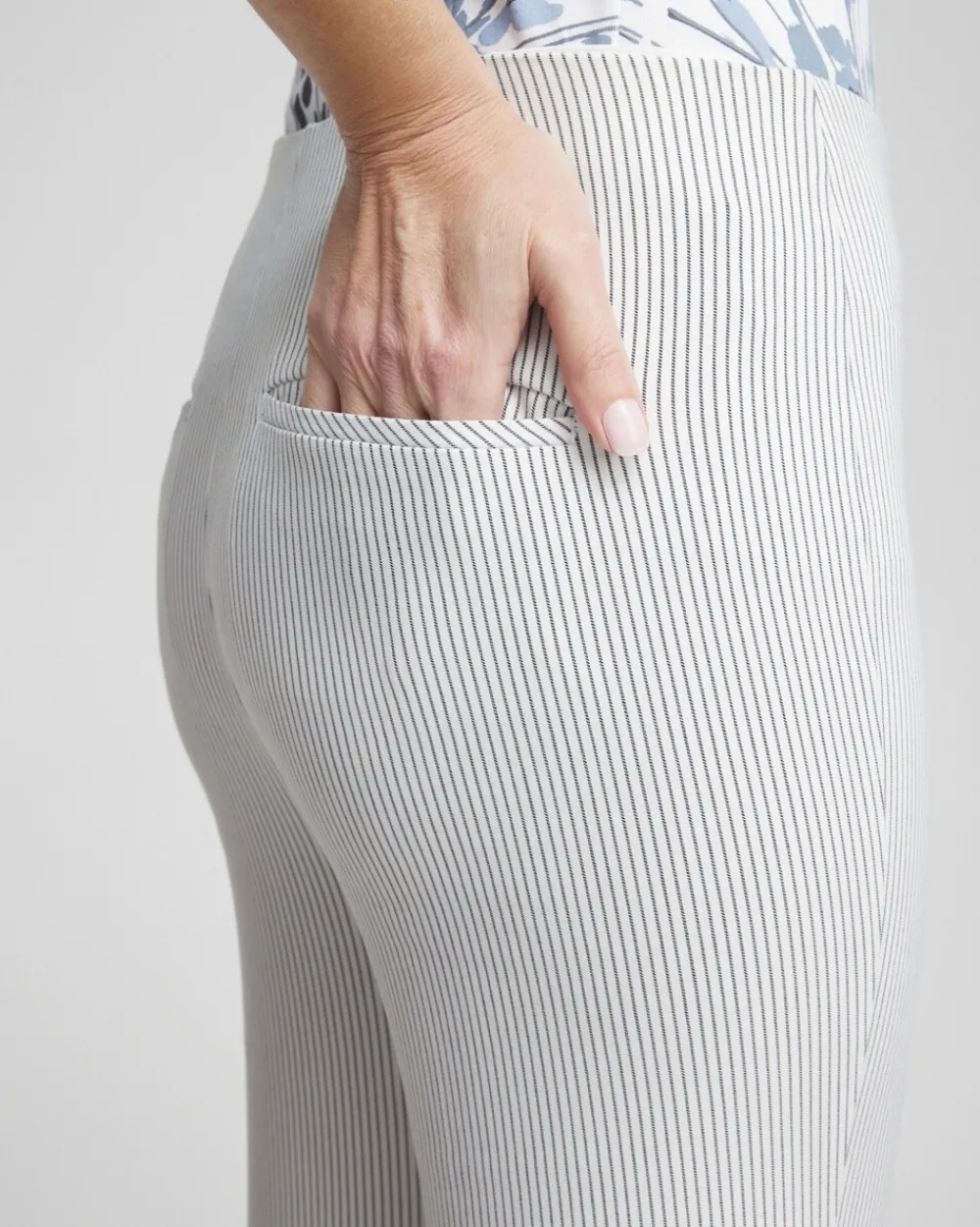 Sale Juliet Stripe Straight Cropped Pants Pants