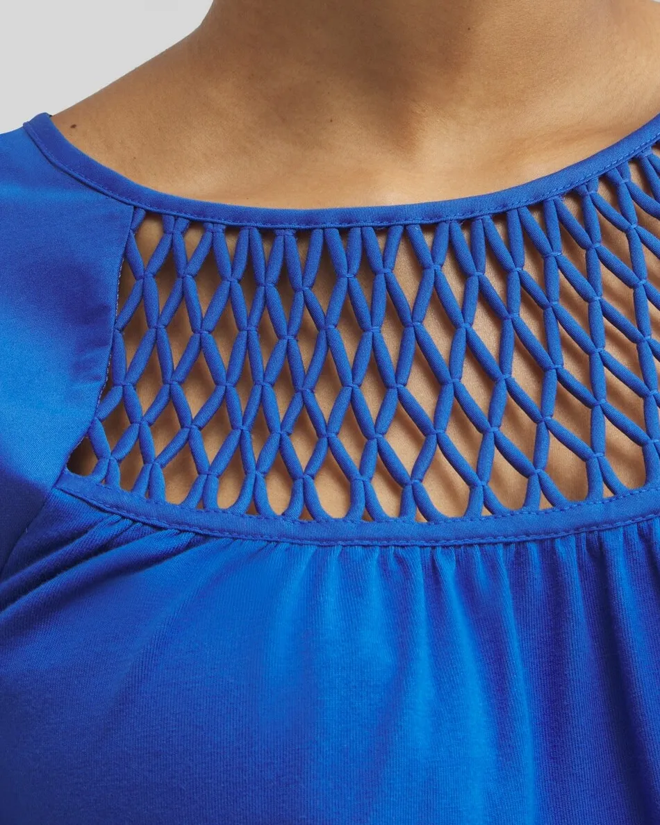 Cheap Lattice Detail Top Tops