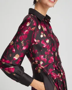 Store Leaf Print Shirt Dress Dresses