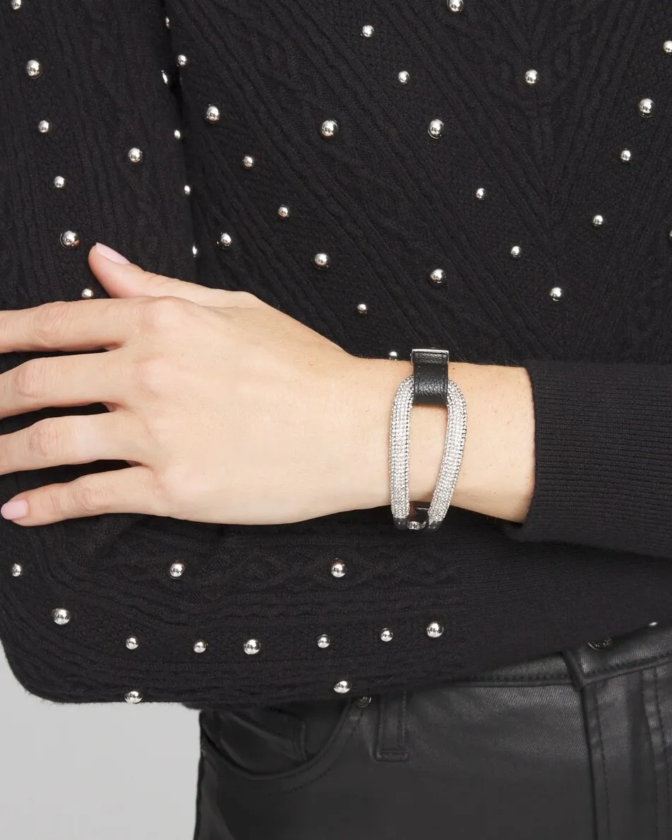 Hot Leather Pavé Magentic Bracelet Bracelets