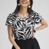 Sale Leaves Linen Flutter Sleeve Tee Tops