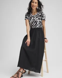 Sale Leaves Linen Flutter Sleeve Tee Tops