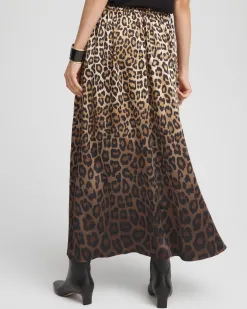 Shop Leopard Stretch Satin Skirt Skirts