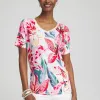 Best Sale Lily Sweater Trim Linen Tee Tops