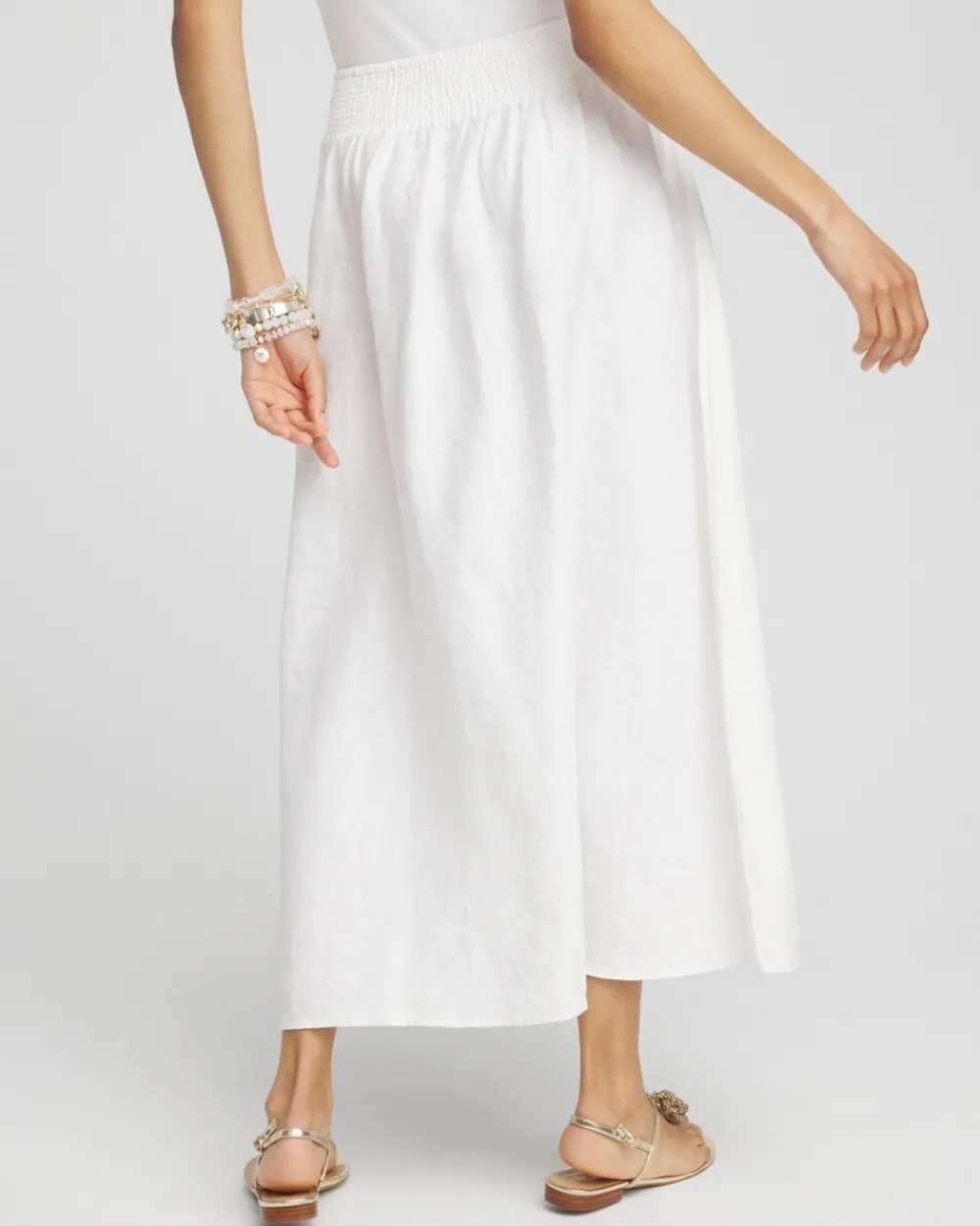 Store Linen A-line Midi Skirt Skirts
