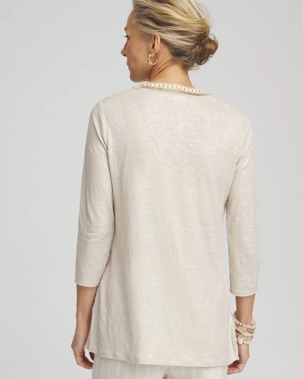 Best Sale Linen Embellished Tunic Tops